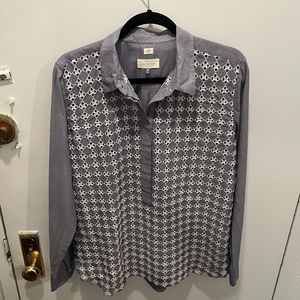 Loft softened chambray eyelet shirt